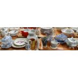 Tray of 19th Century Swansea, Baker, Bevan & Irwin, Ynysmeudwy and other Welsh pottery items to