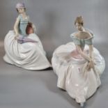 Large Nao Spanish porcelain figure 1266 'Hope', together with another Nao porcelain figure 1400 'A
