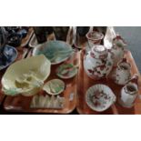 Two trays of china to include: one tray of Mason's Ironstone 'Mandalay Red' design items; dresser