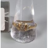 9ct gold white gold modernist design ring. 1.8g approx. Size U1/2. (B.P. 21% + VAT)