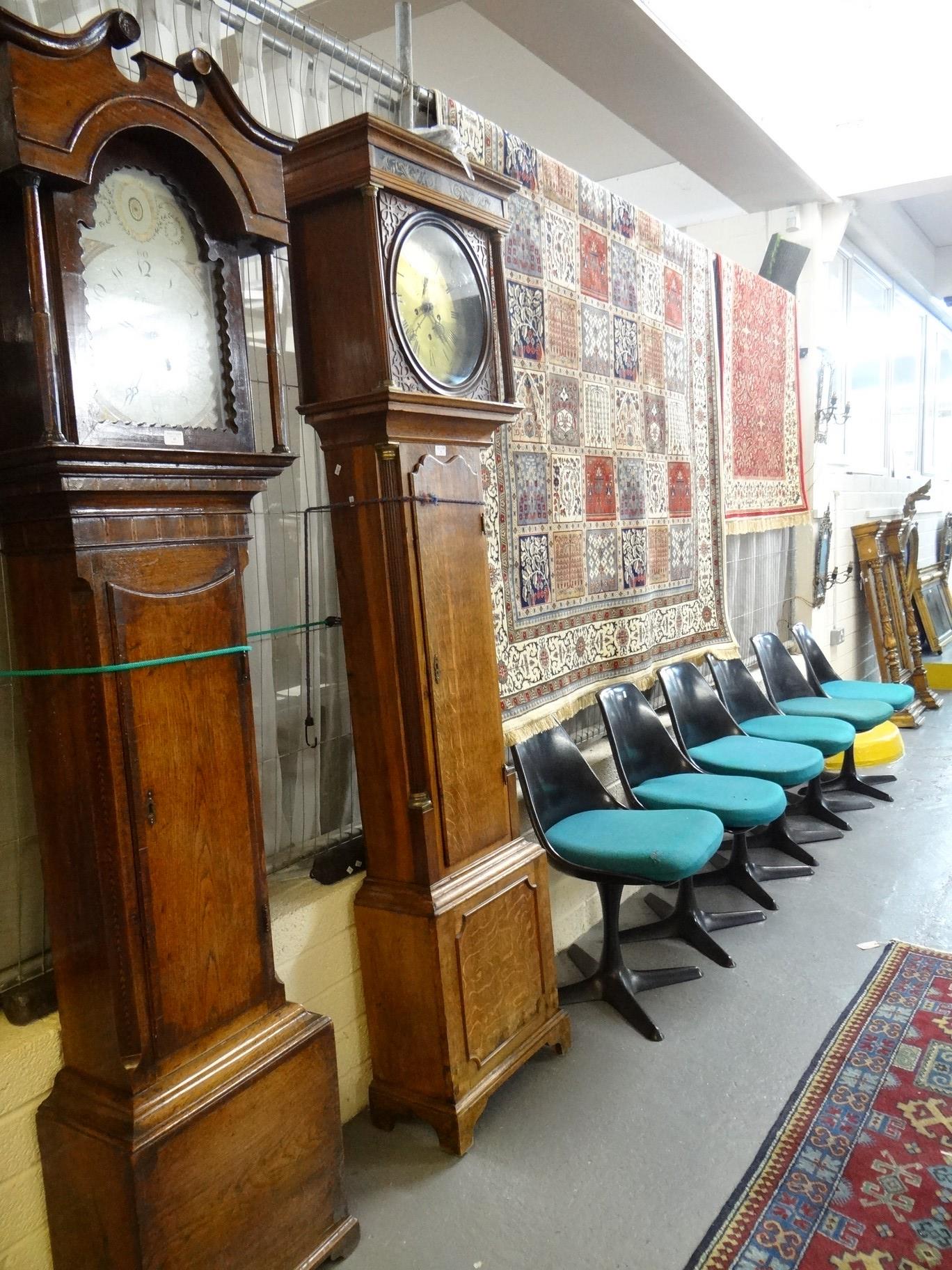 Early 19th century oak cased two train long case clock marked 'Birchall of Nantwich', the case - Image 4 of 5