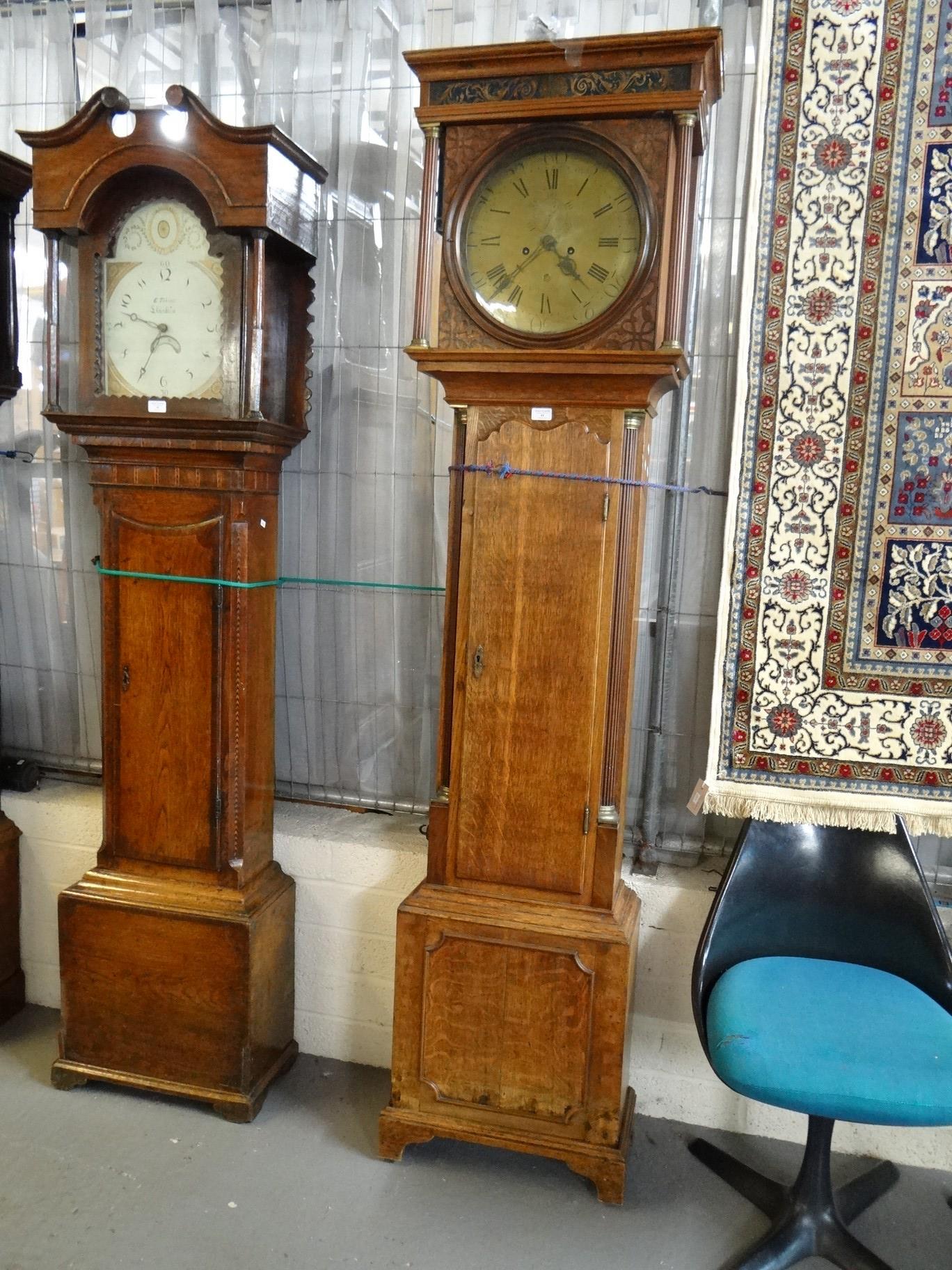 Early 19th century oak cased two train long case clock marked 'Birchall of Nantwich', the case - Image 3 of 5