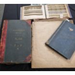 Collection of lace sample/reference books/ledgers; one half leather bound 'Reference book No. 29,