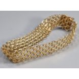 18ct gold multi curb link bracelet marked Han 18K R9. 16g approx. 20cm long approx. (B.P. 21% + VAT)