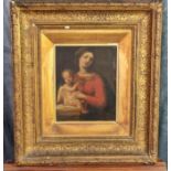 After the Old Master,(Italian school,17th century), Madonna and Child, oils on canvas. 29x24cm