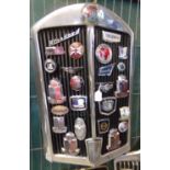 Triumph chrome radiator grill set with a good variety of Standard and Triumph vehicle badges,