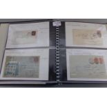 Postal History Collection of covers and cards in four albums, 1840s to early 1900s, showing