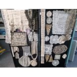 A collection of mostly hand made antique lace items to include: Maltese lace, crochet, cut work