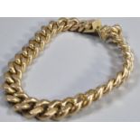 14ct gold chunky curb link gents bracelet marked 585. 20cm long approx. (B.P. 21% + VAT)
