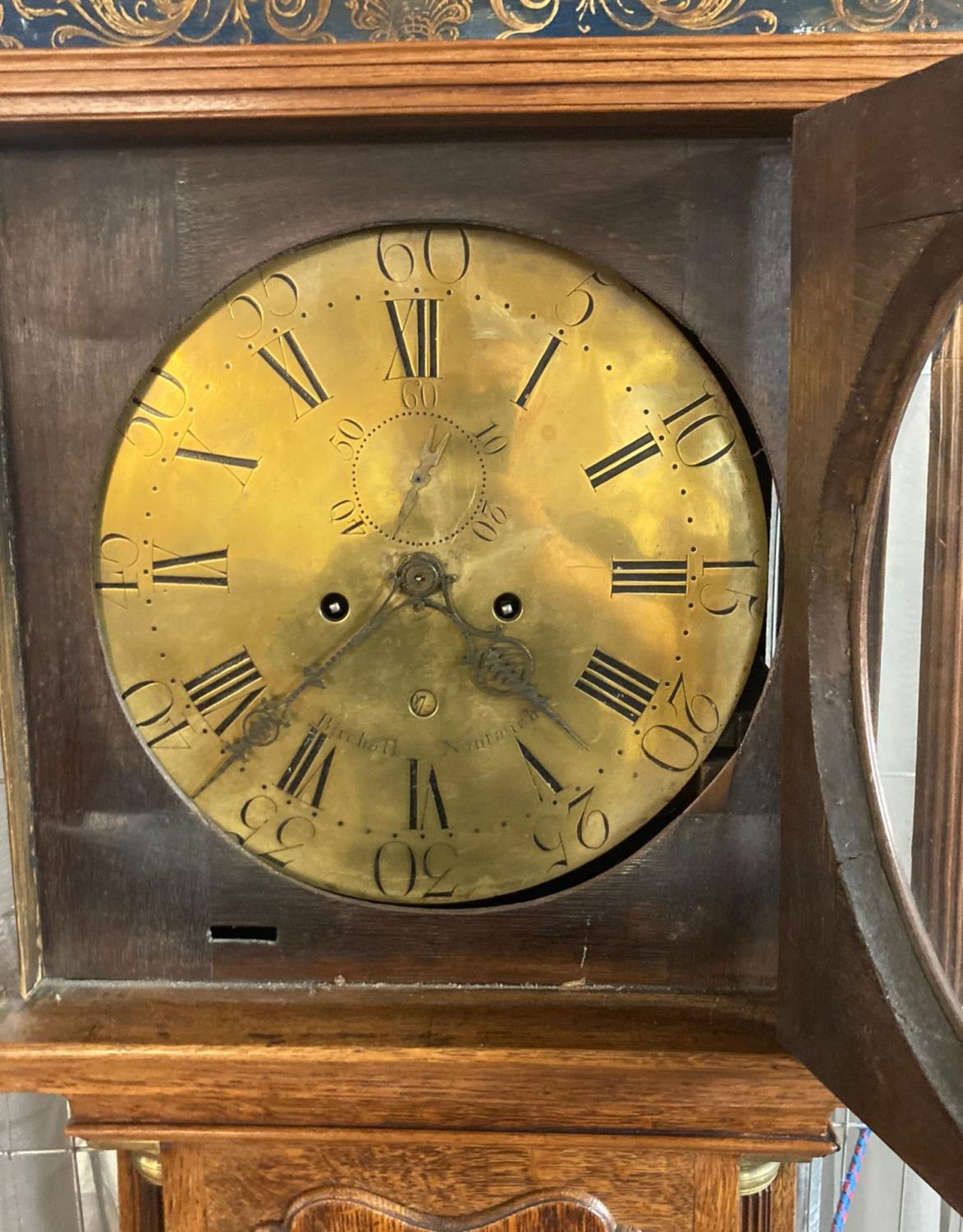 Early 19th century oak cased two train long case clock marked 'Birchall of Nantwich', the case - Image 2 of 5