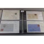 Postal History Collection of covers and cards in four albums, 1840s to early 1900s. Showing