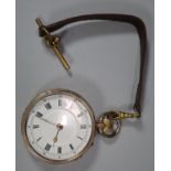 19th century gold keyless lever open faced pocket watch with Roman dial, unmarked, inner dust