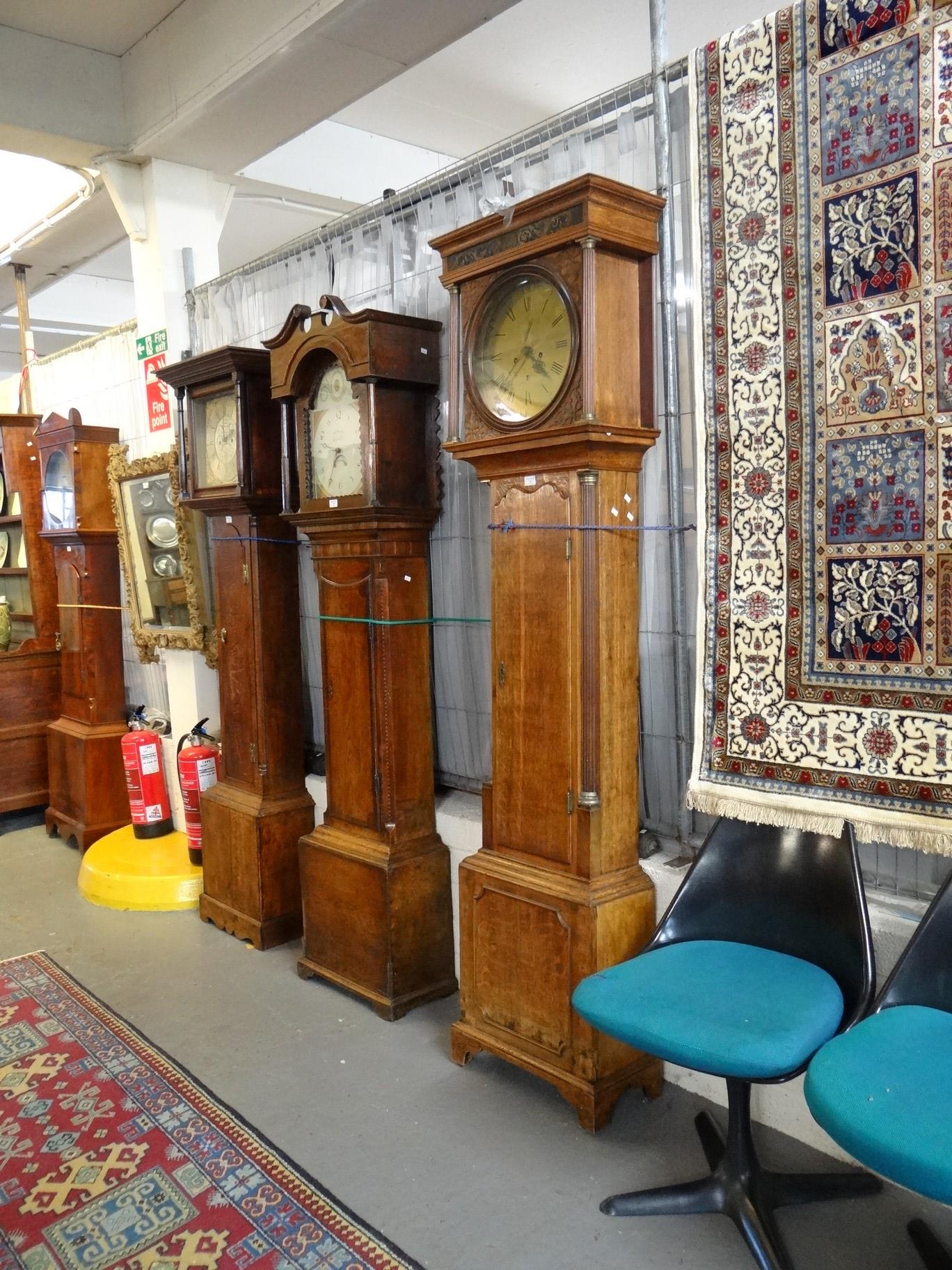 Early 19th century oak cased two train long case clock marked 'Birchall of Nantwich', the case - Image 5 of 5