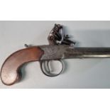 Late 18th/early 19th century muzzle loading flint lock pocket pistol by Smith of London, having