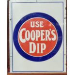 Original single sided enamel advertising sign 'Use Cooper's Dip'. 49x37cm approx. (B.P. 21% + VAT)