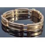 14ct gold chunky gentleman's bracelet marked 585. Length 20.5cm approx. 58.7g. (B.P. 21% + VAT)