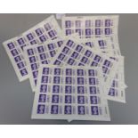 Great Britain 500 First Class Bar-Coded stamps in 10 sheets of 50 as received from Edinburgh in