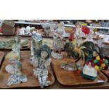 Two trays of china figures to include: Royal Doulton 'The Old Balloon Seller' HN1315, pair of