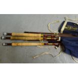 Three Hardy single handed fly fishing rods ,all Richard Walker Reservoir Superlite examples. With