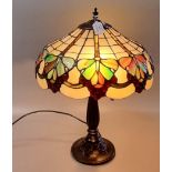 Modern Tiffany style table lamp decorated with flowers and berries. (B.P. 21% + VAT)