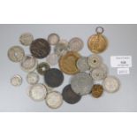 Bag of assorted GB and foreign silver and copper currency, various. (B.P. 21% + VAT)