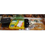 Tray of assorted fishing tackle to include: Spinners, Minnows, large hooks (care), fish shaped