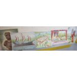 Tony Paultyn, group of educational/decorative panels depicting Roman architecture, roman figures,