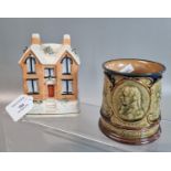 Early 20th century Royal Doulton 'Nelson' commemorative mug 1758-1805, together with a Victorian