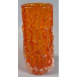 Whitefriars tangerine bark finish cylinder vase. 16cm high approx. (B.P. 21% + VAT)