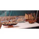 Collection of assorted wooden and other ship models including a cased diorama. (7) (B.P. 21% + VAT)