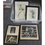 Collection of boxing memorabilia to include: framed photographs of Tommy Farr, Dai Dower, Randy
