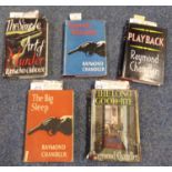 Set of five Raymond Chandler hardback books with dust covers, all published by Hamish Hamilton