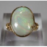 9ct gold and large opal stone dress ring. Size L. 2.8g approx. (B.P. 21% + VAT)