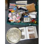 Box containing a collection of assorted items to include: Ordnance survey and other maps of Great