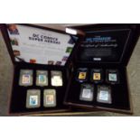 Selection of premium capsule stamps boxed editions for USA D C Comics Super Heroes. The Marvel
