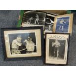 Collection of boxing memorabilia, mostly photographs to include; Dai Dower knocking out Terry
