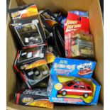 Box of assorted diecast model vehicles to include: Corgi Wheelz model kits, Johnny Lightning,