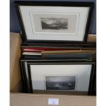 Collection of Welsh interest and other framed topographical prints, small maps etc. (B.P. 21% + VAT)