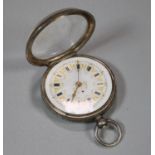 Early 20th century silver engine turned enamelled face ladies fancy fob watch. (B.P. 21% + VAT)