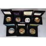 Box of assorted coins to include: The Great War 1914-18 five Crown coin, Lest We Forget five Crown