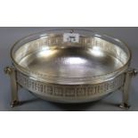 WMF beaten silver plated centre bowl with glass liner. (B.P. 21% + VAT)