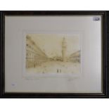 R A Richards (Welsh contemporary), 'Saint Mark's Square Venice', signed and dated with monogram