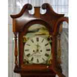 19th century Welsh oak and mahogany eight day long case clock by 'Furtwengler, of Llanelly',