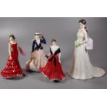 Four Royal Worcester figurines to include: 'Amelia', 'Sian, Wales' and 'Cristina' and 'Catherine