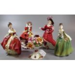 Four Royal Doulton bone china figurines; Figure of the year 1993 'Patricia', 'Fleur', 'Southern