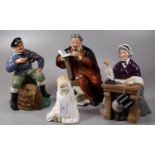 Four Royal Doulton bone china figurines to include; 'This Little Pig' , 'Schoolmarm', 'The