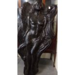 Large near life-size relief fibreglass casting of a female nude in Art Nouveau style. 1.6M high