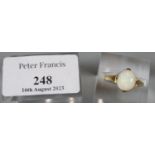 18ct gold opal ring. Size O. 2.1g approx. (B.P. 21% + VAT)