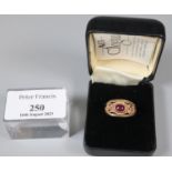 9ct Clogau gold and ruby ring. Size K. 5.4g approx. (B.P. 21% + VAT)