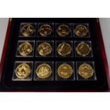 London Mint Office 24 coin collection Royal House of Windsor gold plated. (B.P. 21% + VAT)